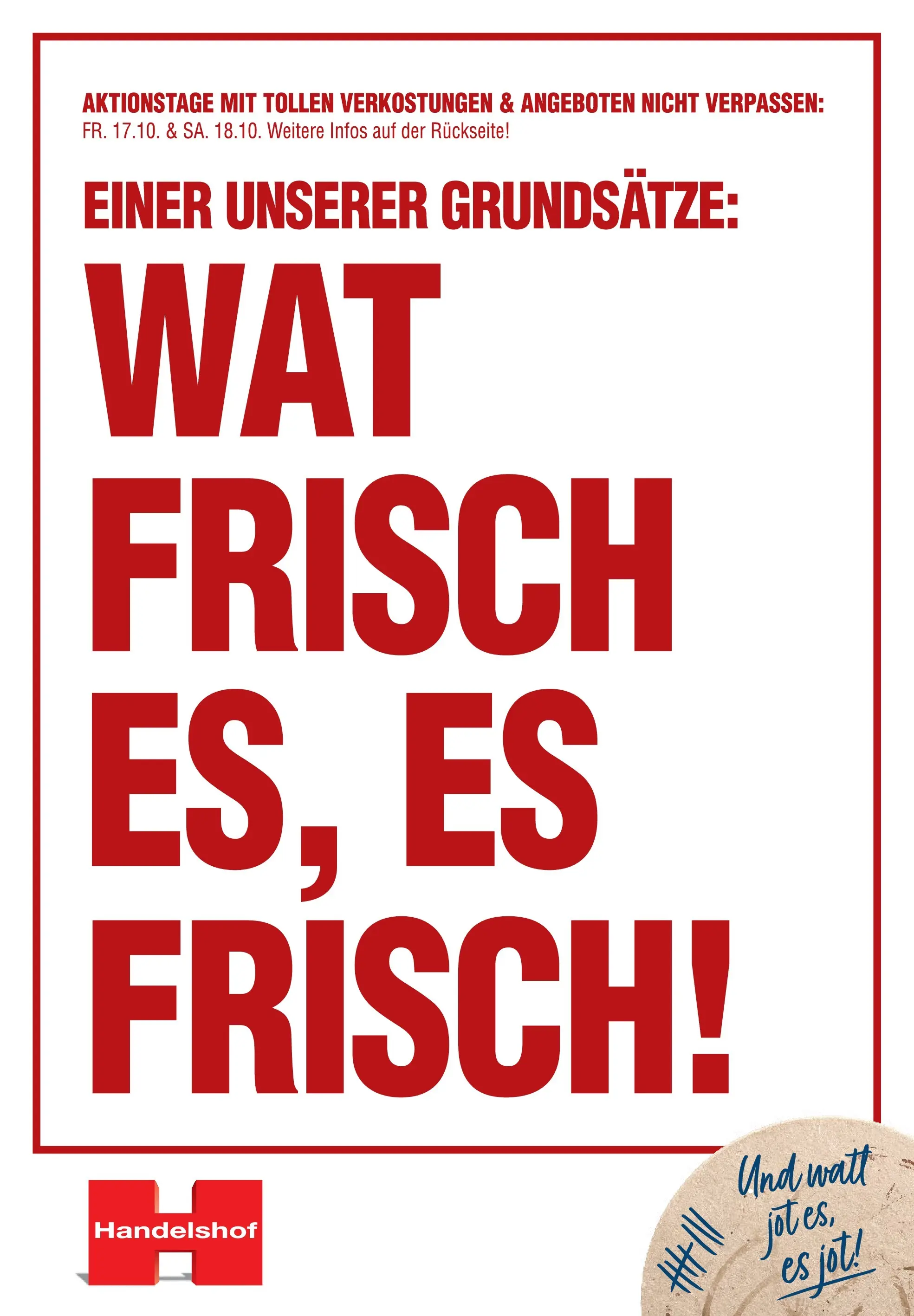 Entdecke - Handelshof Köln-Müngersdorf: WAT FRISCH ES, ES FRISCH! (ab 12.10.2025) zum Blättern | Seite: 1
