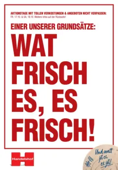 Entdecke - Handelshof Köln-Müngersdorf: WAT FRISCH ES, ES FRISCH! ab 12.10.2025 gültig