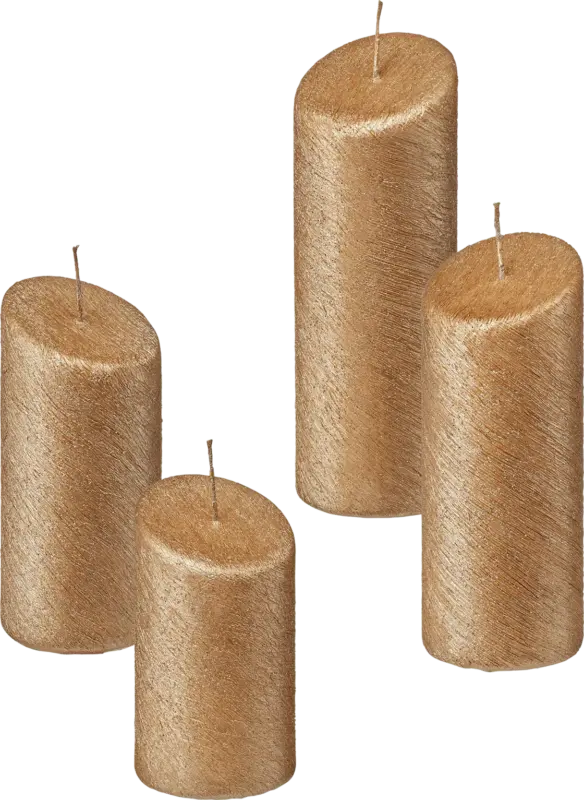 Dekorieren & Einrichten Kerzen, gestuft, abgeschrägte Oberfläche, gold metallic