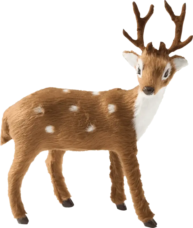 Dekorieren & Einrichten Hirsch mit Geweih (15,5 cm), naturgetreu, braun