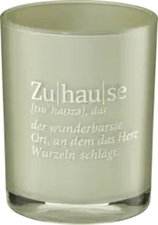 Dekorieren & Einrichten Kerzenhalter aus Glas "ZuIhauIse", salbei-silber