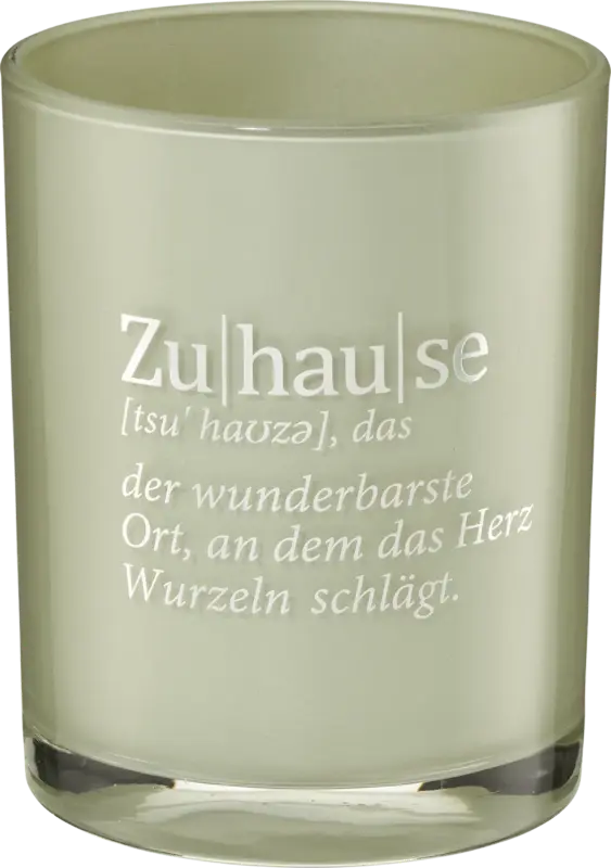 Dekorieren & Einrichten Kerzenhalter aus Glas "ZuIhauIse", salbei-silber