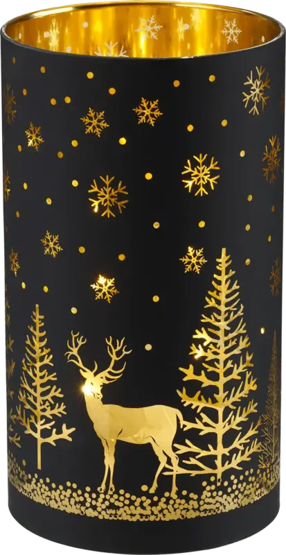 Dekorieren & Einrichten LED-Windlicht (16,5 cm), schwarz-gold