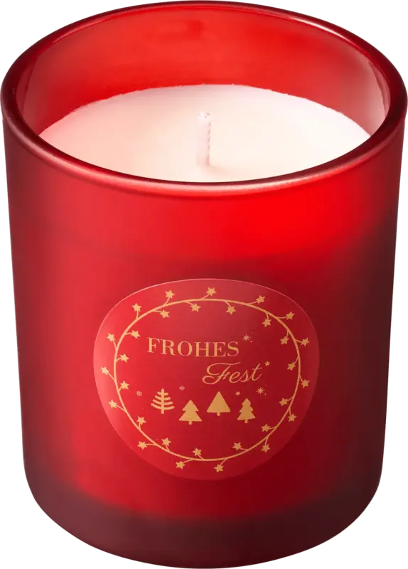 Dekorieren & Einrichten Duftkerze im Glas "Frohes Fest", bordeaux