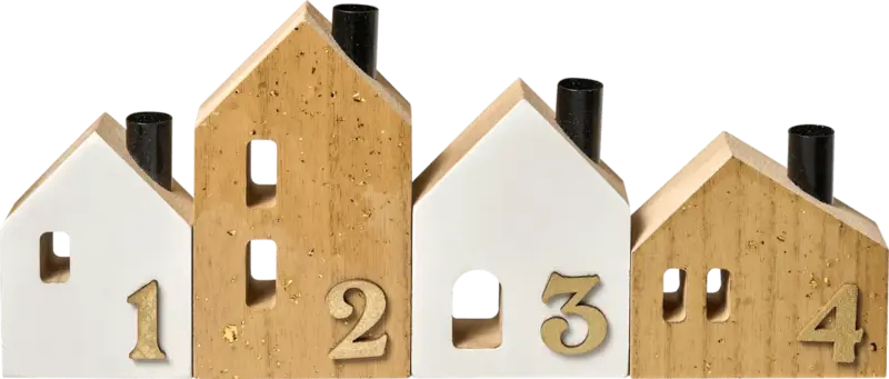 Dekorieren & Einrichten Adventskerzen-Set Häuser 4tlg