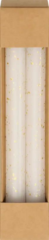 Dekorieren & Einrichten Leuchterkerzen mit goldenen Sprenkeln, weiß