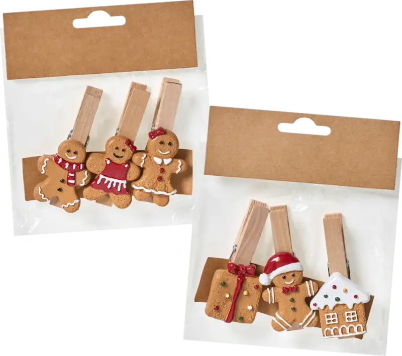 Dekorieren & Einrichten Klammern Lebkuchenmännchen