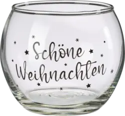 Dekorieren & Einrichten Kerzenhalter aus Glas "Schöne Weihnachten" (10 cm)