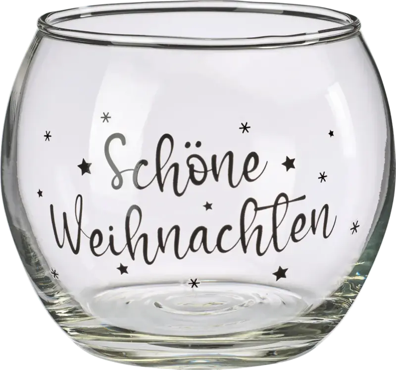 Dekorieren & Einrichten Kerzenhalter aus Glas "Schöne Weihnachten" (10 cm)