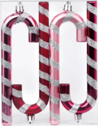 Dekorieren & Einrichten Zuckerstange gestreift, rosa/bordeaux