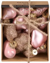 Dekorieren & Einrichten Kugel aus Glas, Zapfen, Sterne, Herzen & Ornamente, pearly rose, mini