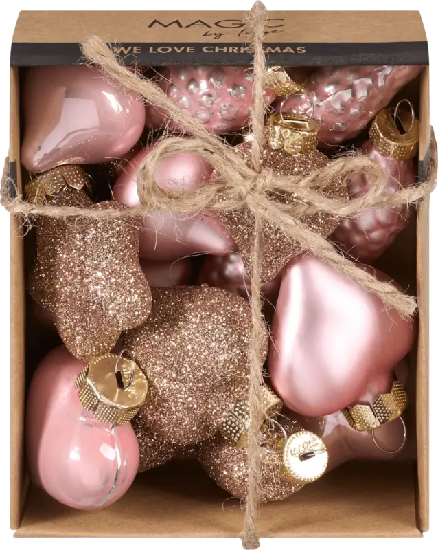 Dekorieren & Einrichten Kugel aus Glas, Zapfen, Sterne, Herzen & Ornamente, pearly rose, mini