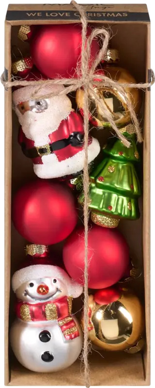 Dekorieren & Einrichten Kugel aus Glas, Baum, Schneemann & Weihnachtsmann, bunt