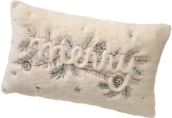 BOLTZE Kissen mit Zweigen "merry", creme-grün-braun
