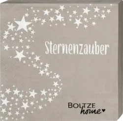 BOLTZE Servietten "Sternenzauber", grau (33x33 cm)
