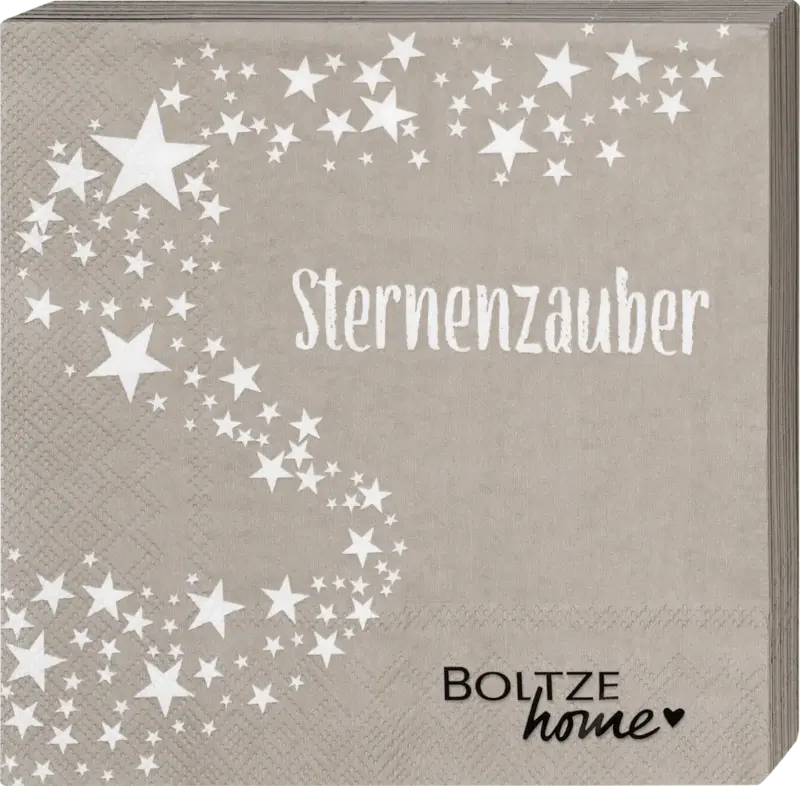 BOLTZE Servietten "Sternenzauber", grau (33x33 cm)