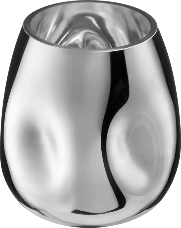 dm home Vase aus Glas, chrom (16x17cm)