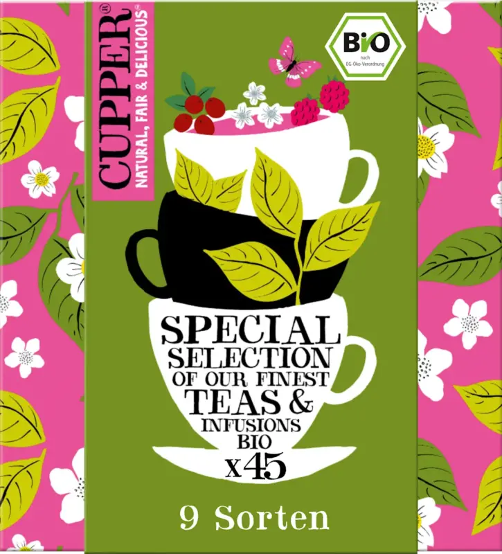 Cupper Geschenkset Tee Selection Box 9 Sorten (45 Beutel)
