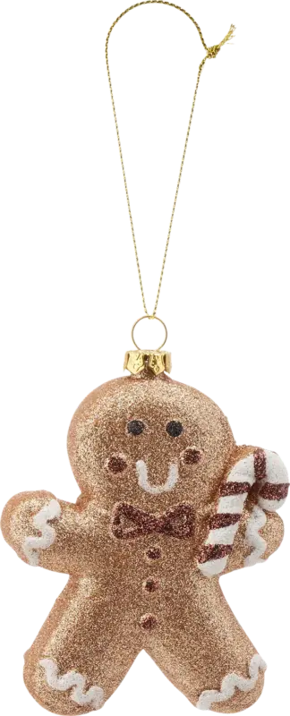 Dekorieren & Einrichten Lebkuchenmännchen aus Kunststoff, braun beglittert