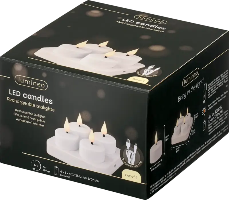 Dekorieren & Einrichten LED Teelichter mit Ladestation 5tlg