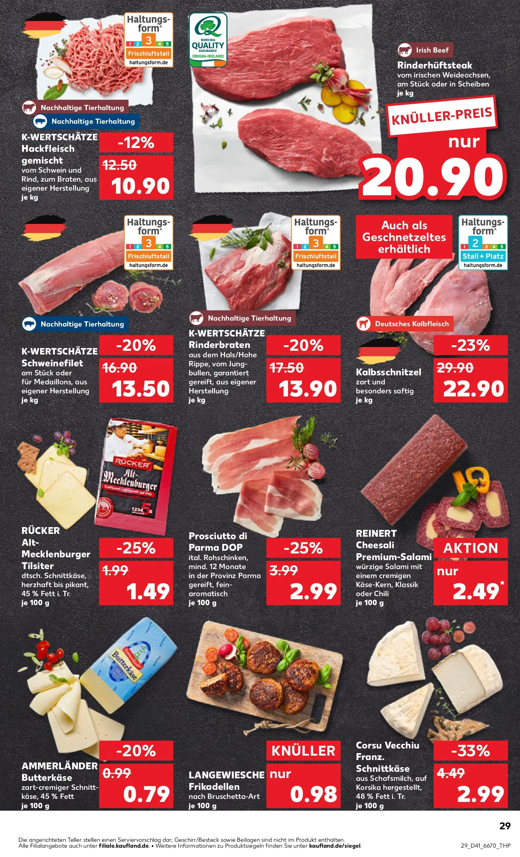 Prospekt Kaufland ab 13.10.2025 » Angebote Online zum Blättern | Seite: 29 | Produkte: Schweinefilet, Chili, Salami, Steak