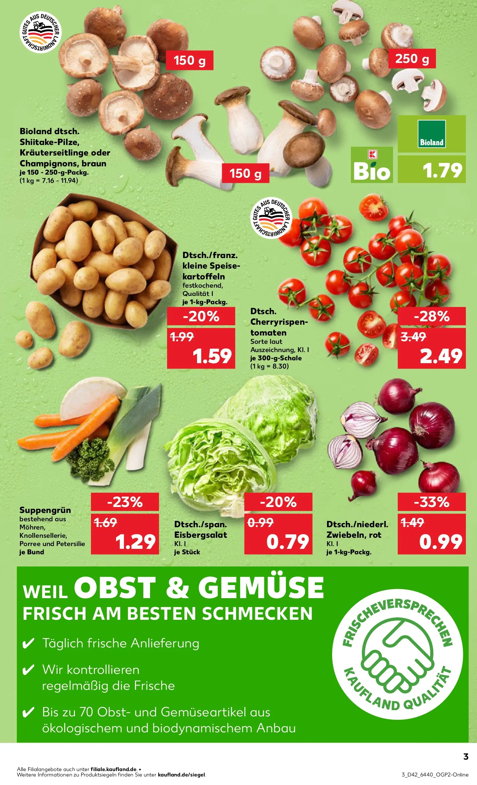 Prospekt Kaufland ab 15.10.2025 » Angebote und Werbung Online | Seite: 3 | Produkte: Tomaten, Eisbergsalat, Kartoffeln, Petersilie Prospekt Kaufland ab 15.10.2025 » Angebote Online zum Blättern | Seite: 3 | Produkte: Tomaten, Eisbergsalat, Kartoffeln, Petersilie