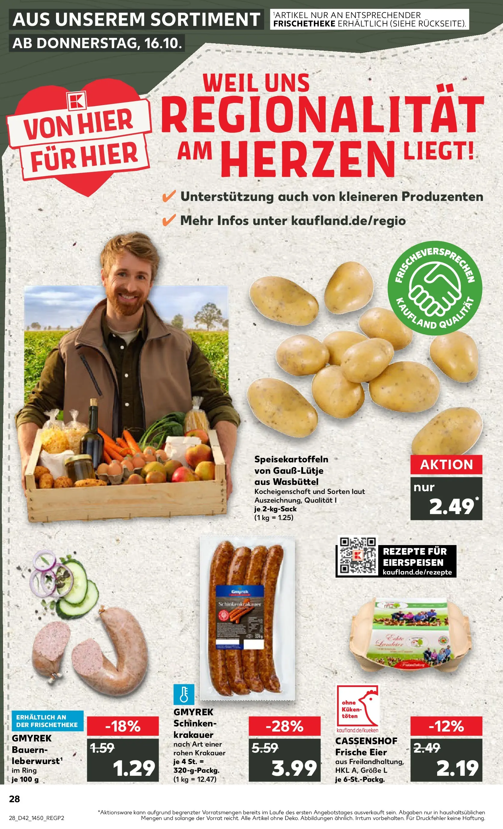 Prospekt Kaufland ab 15.10.2025 » Angebote und Werbung Online | Seite: 28 | Produkte: Eier, Schinken Prospekt Kaufland ab 15.10.2025 » Angebote Online zum Blättern | Seite: 28 | Produkte: Eier, Schinken