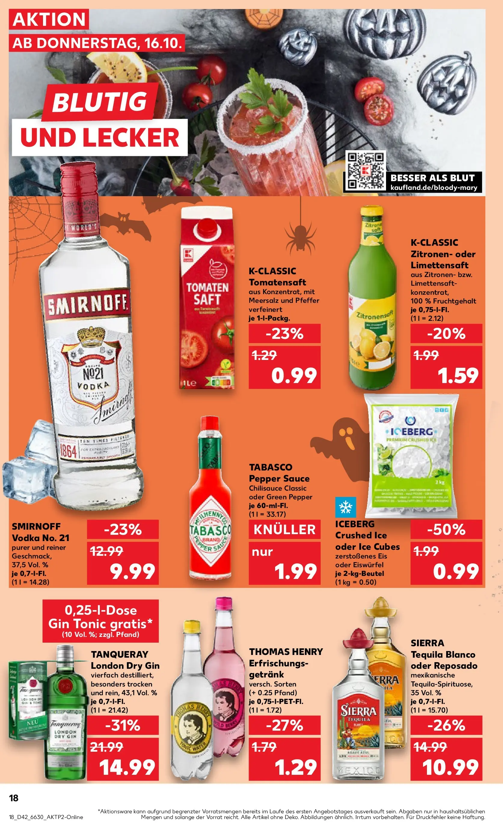 Prospekt Kaufland ab 15.10.2025 » Angebote und Werbung Online | Seite: 18 | Produkte: Tomaten, Pfeffer, Zitrone, Gin Prospekt Kaufland ab 15.10.2025 » Angebote Online zum Blättern | Seite: 18 | Produkte: Tomaten, Pfeffer, Zitrone, Gin
