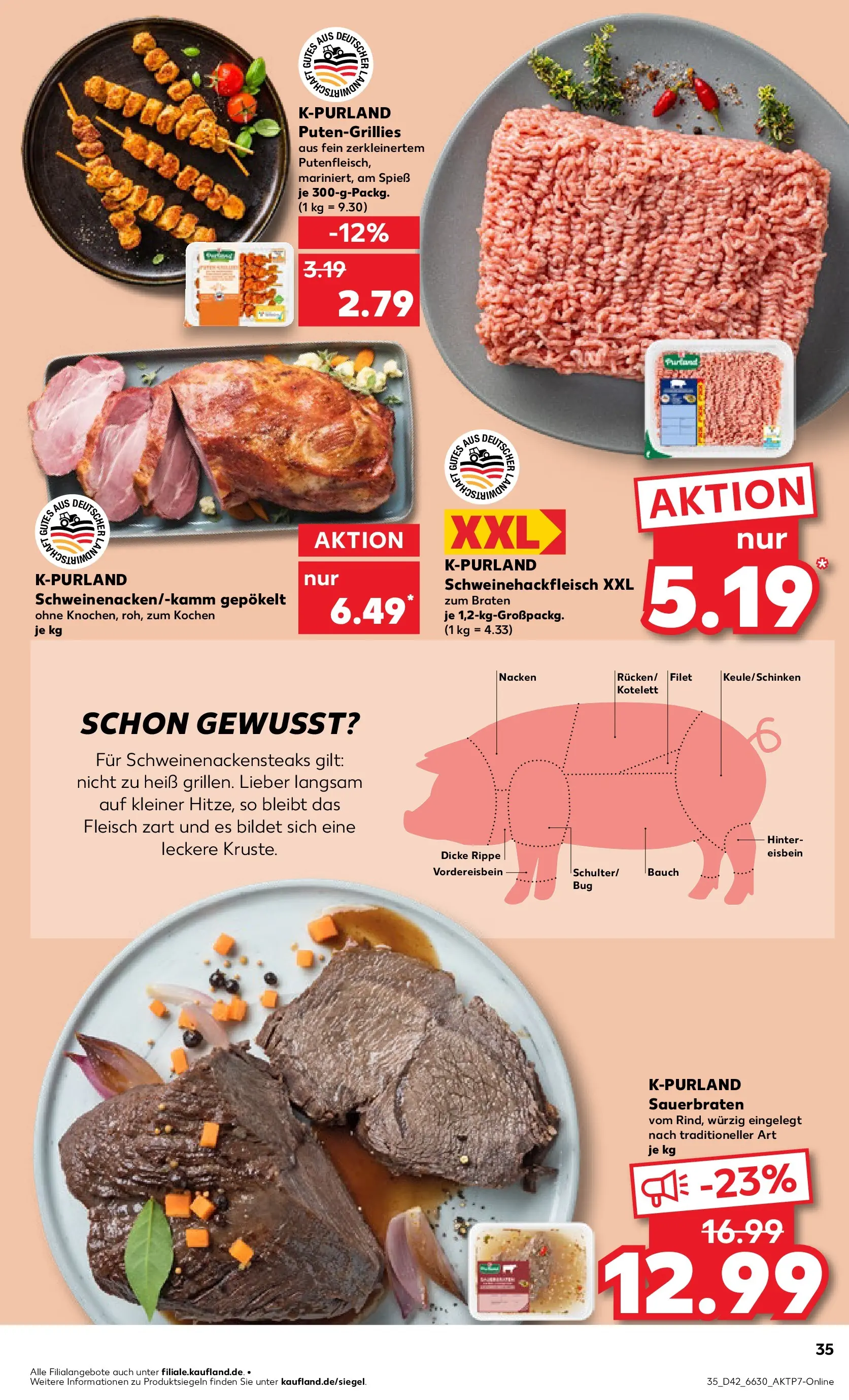 Prospekt Kaufland ab 15.10.2025 » Angebote und Werbung Online | Seite: 35 | Produkte: Fleisch Prospekt Kaufland ab 15.10.2025 » Angebote Online zum Blättern | Seite: 35 | Produkte: Fleisch