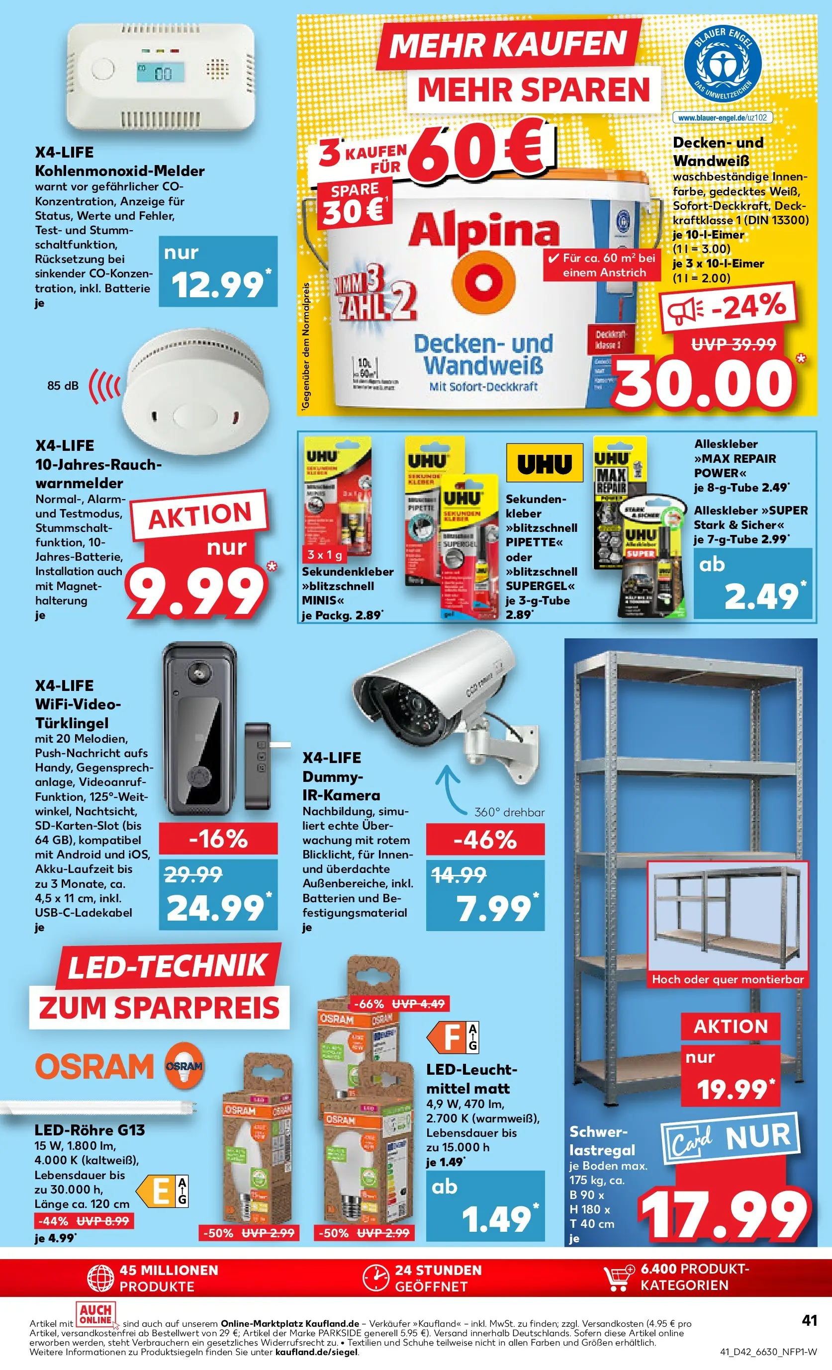Prospekt Kaufland ab 15.10.2025 » Angebote und Werbung Online | Seite: 41 | Produkte: Batterien, Batterie, Schwerlastregal, Video Prospekt Kaufland ab 15.10.2025 » Angebote Online zum Blättern | Seite: 41 | Produkte: Batterien, Batterie, Schwerlastregal, Video