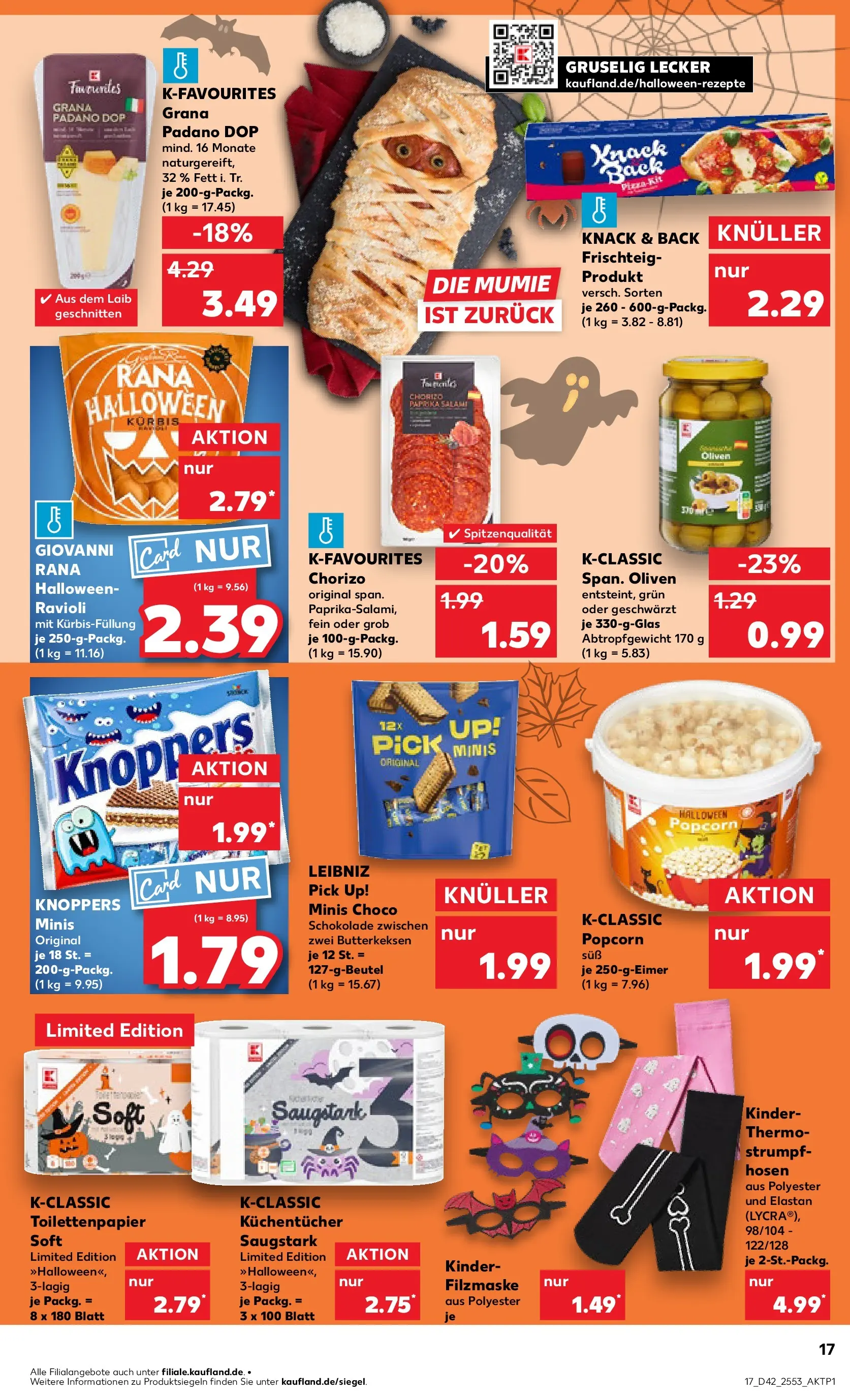 Prospekt Kaufland ab 15.10.2025 » Angebote und Werbung Online | Seite: 17 | Produkte: Kürbis, Knoppers, Salami, Toilettenpapier Prospekt Kaufland ab 15.10.2025 » Angebote Online zum Blättern | Seite: 17 | Produkte: Kürbis, Knoppers, Salami, Toilettenpapier