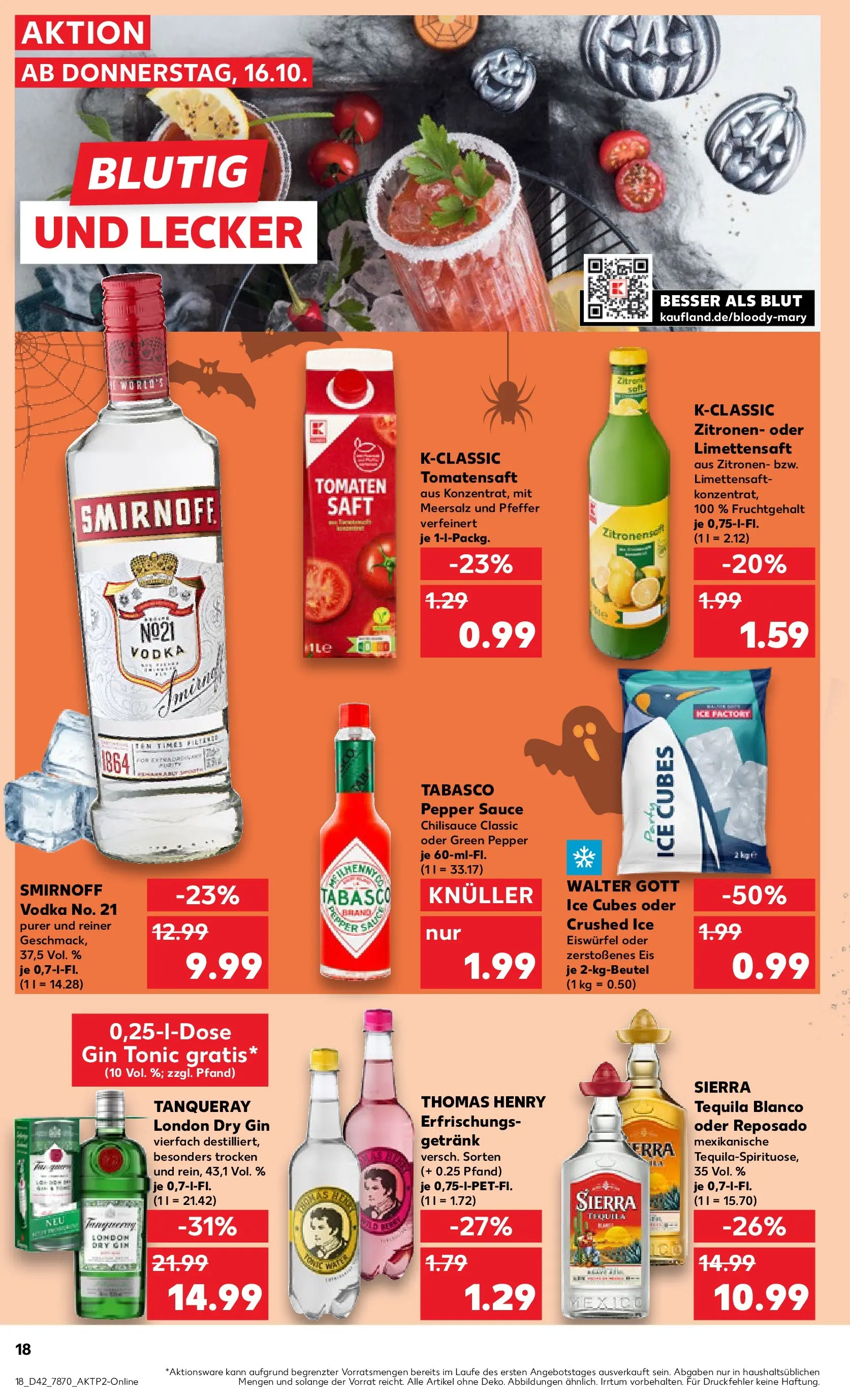 Prospekt Kaufland ab 15.10.2025 » Angebote und Werbung Online | Seite: 18 | Produkte: Zitrone, Smirnoff, Saft, Gin Prospekt Kaufland ab 15.10.2025 » Angebote Online zum Blättern | Seite: 18 | Produkte: Zitrone, Smirnoff, Saft, Gin