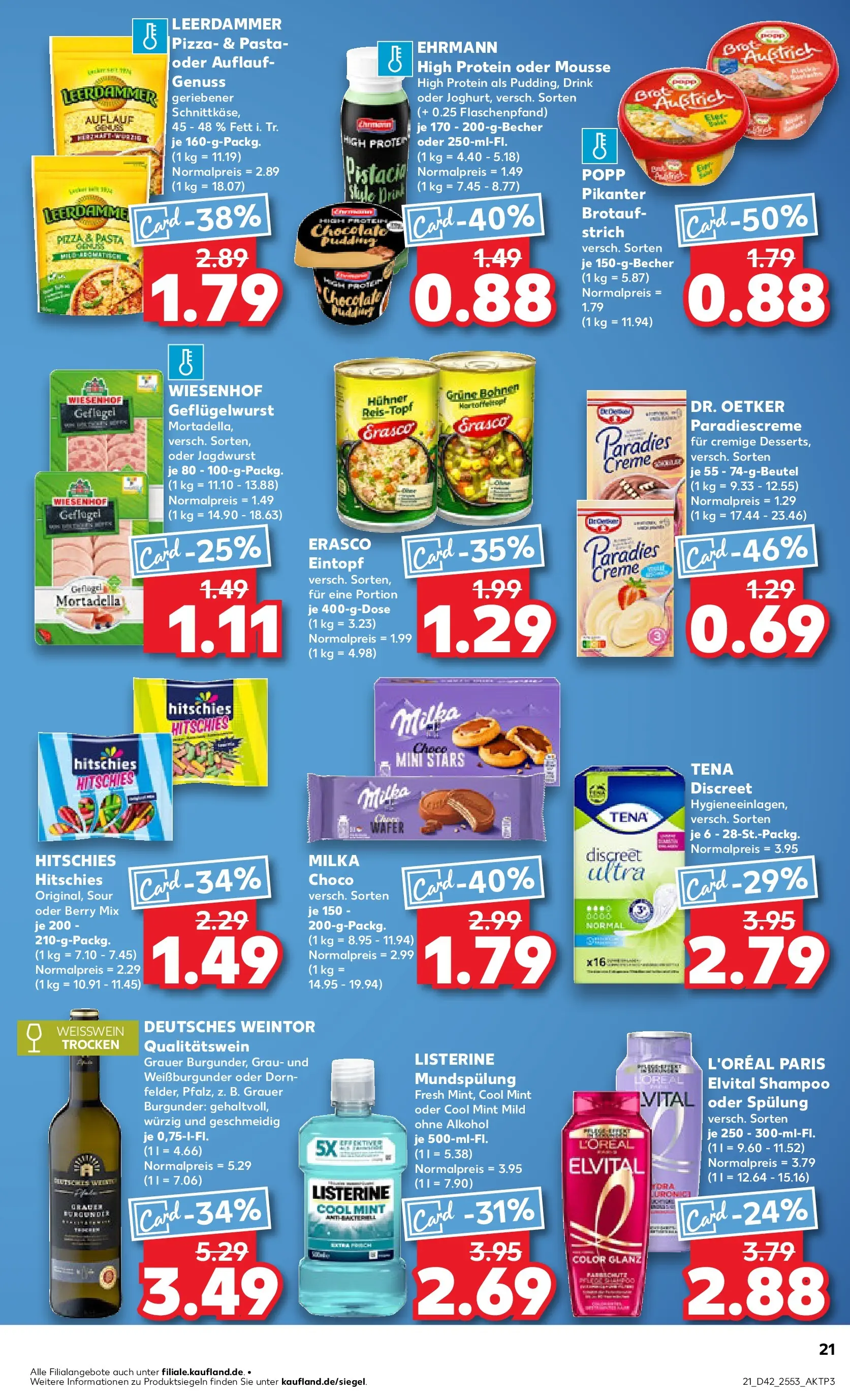 Prospekt Kaufland ab 15.10.2025 » Angebote und Werbung Online | Seite: 21 | Produkte: Shampoo, Milka, Pasta, Erasco Prospekt Kaufland ab 15.10.2025 » Angebote Online zum Blättern | Seite: 21 | Produkte: Shampoo, Milka, Pasta, Erasco