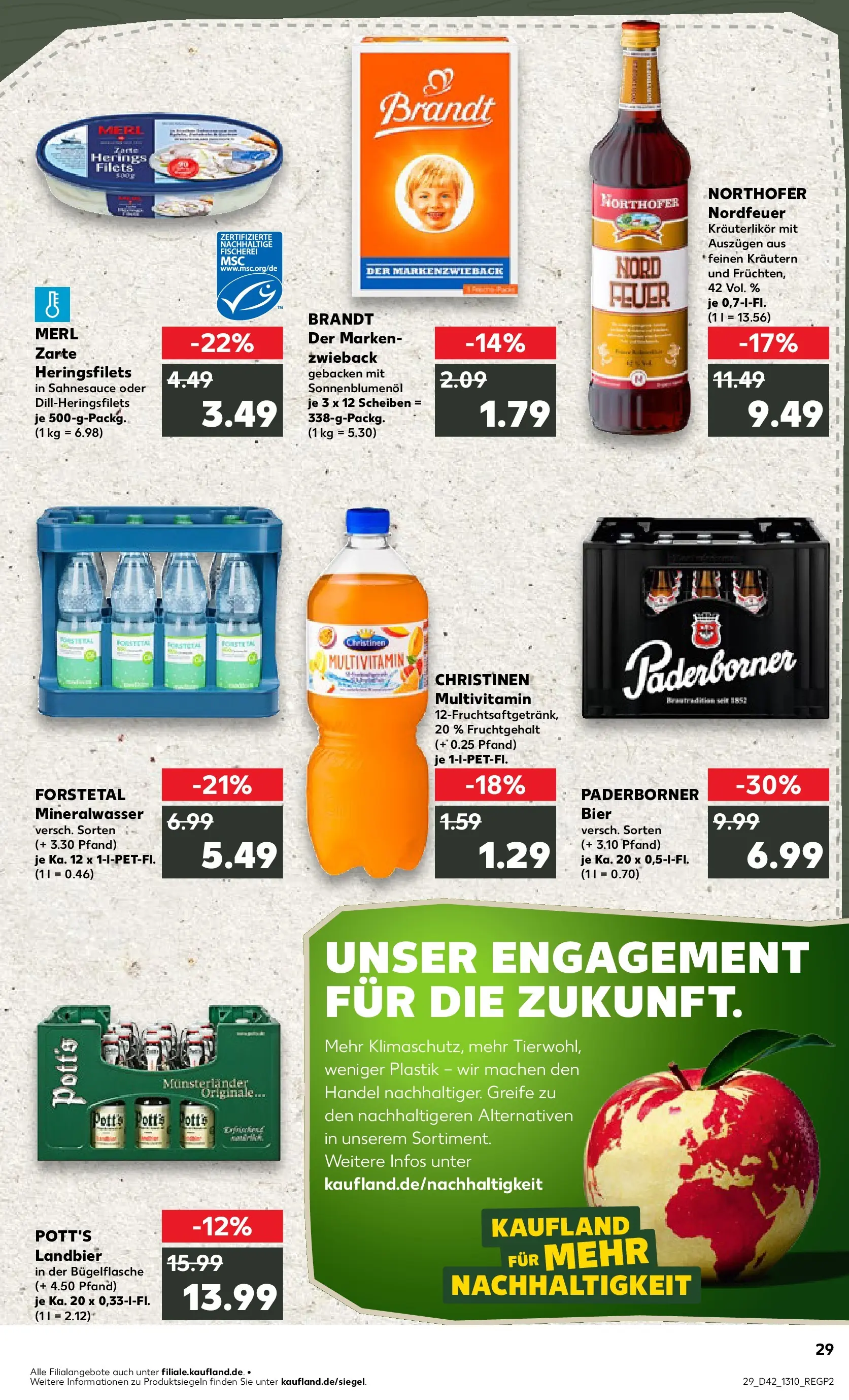 Prospekt Kaufland ab 15.10.2025 » Angebote und Werbung Online | Seite: 29 | Produkte: Bier, Sonnenblumenol, Mineralwasser Prospekt Kaufland ab 15.10.2025 » Angebote Online zum Blättern | Seite: 29 | Produkte: Bier, Sonnenblumenol, Mineralwasser