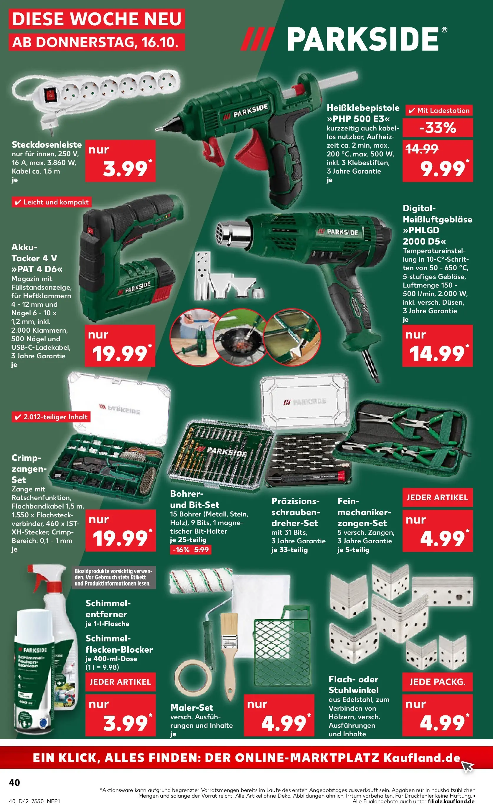 Prospekt Kaufland ab 15.10.2025 » Angebote und Werbung Online | Seite: 40 | Produkte: Kabel, Hocker Prospekt Kaufland ab 15.10.2025 » Angebote Online zum Blättern | Seite: 40 | Produkte: Kabel, Hocker