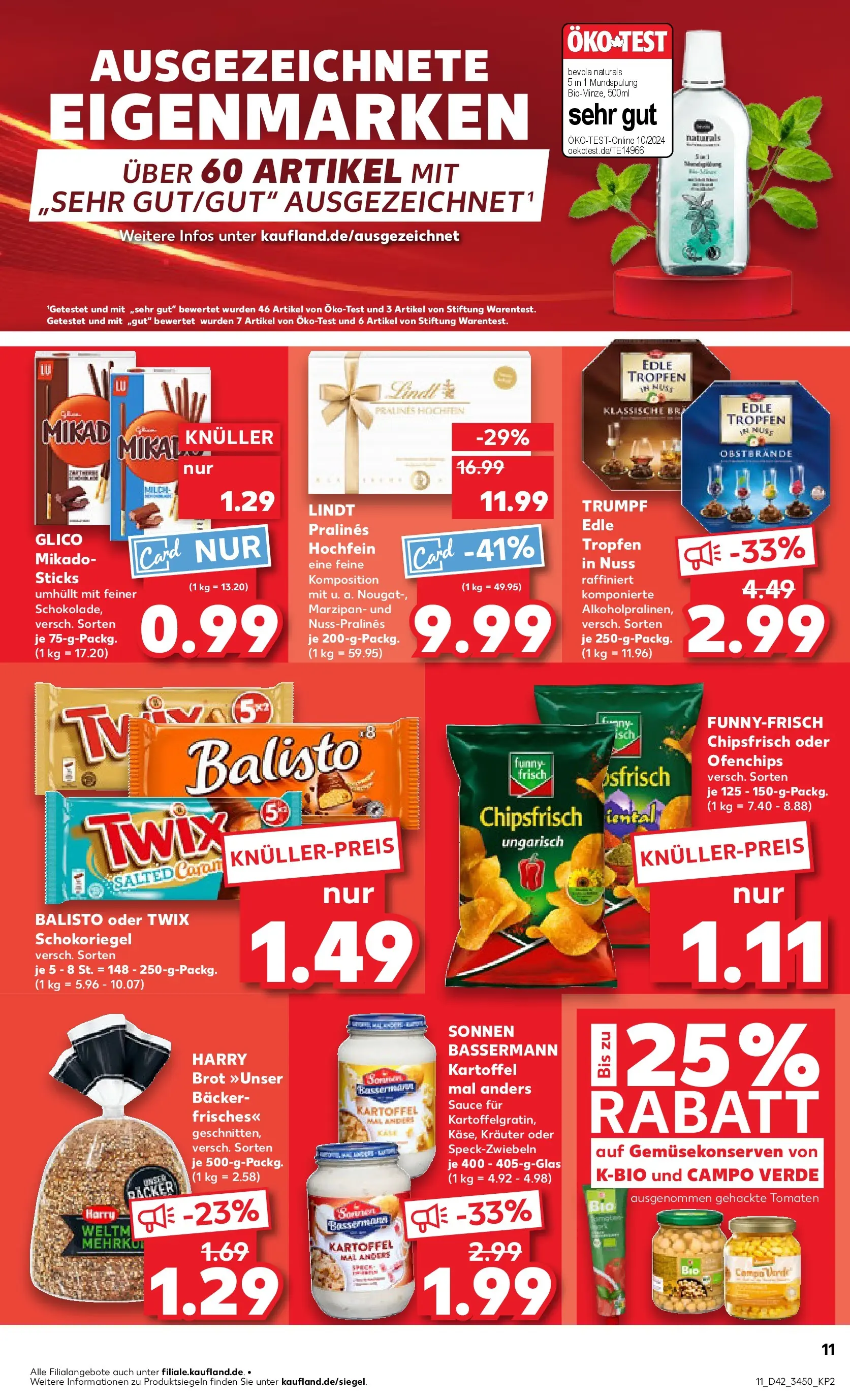 Prospekt Kaufland ab 15.10.2025 » Angebote und Werbung Online | Seite: 11 | Produkte: Tomaten, Twix, Brot, Chips Prospekt Kaufland ab 15.10.2025 » Angebote Online zum Blättern | Seite: 11 | Produkte: Tomaten, Twix, Brot, Chips