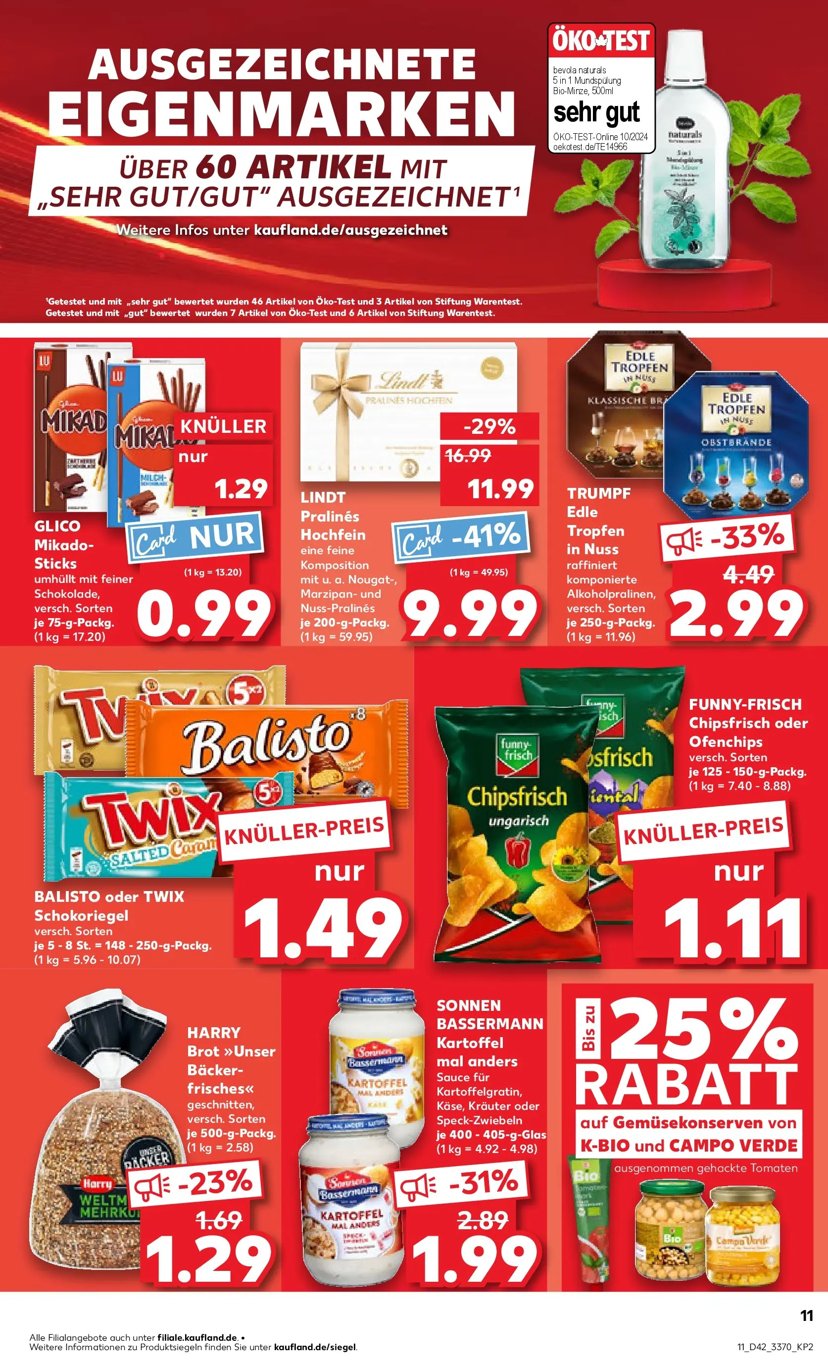 Prospekt Kaufland ab 15.10.2025 » Angebote und Werbung Online | Seite: 11 | Produkte: Tomaten, Twix, Fisch, Brot Prospekt Kaufland ab 15.10.2025 » Angebote Online zum Blättern | Seite: 11 | Produkte: Tomaten, Twix, Fisch, Brot