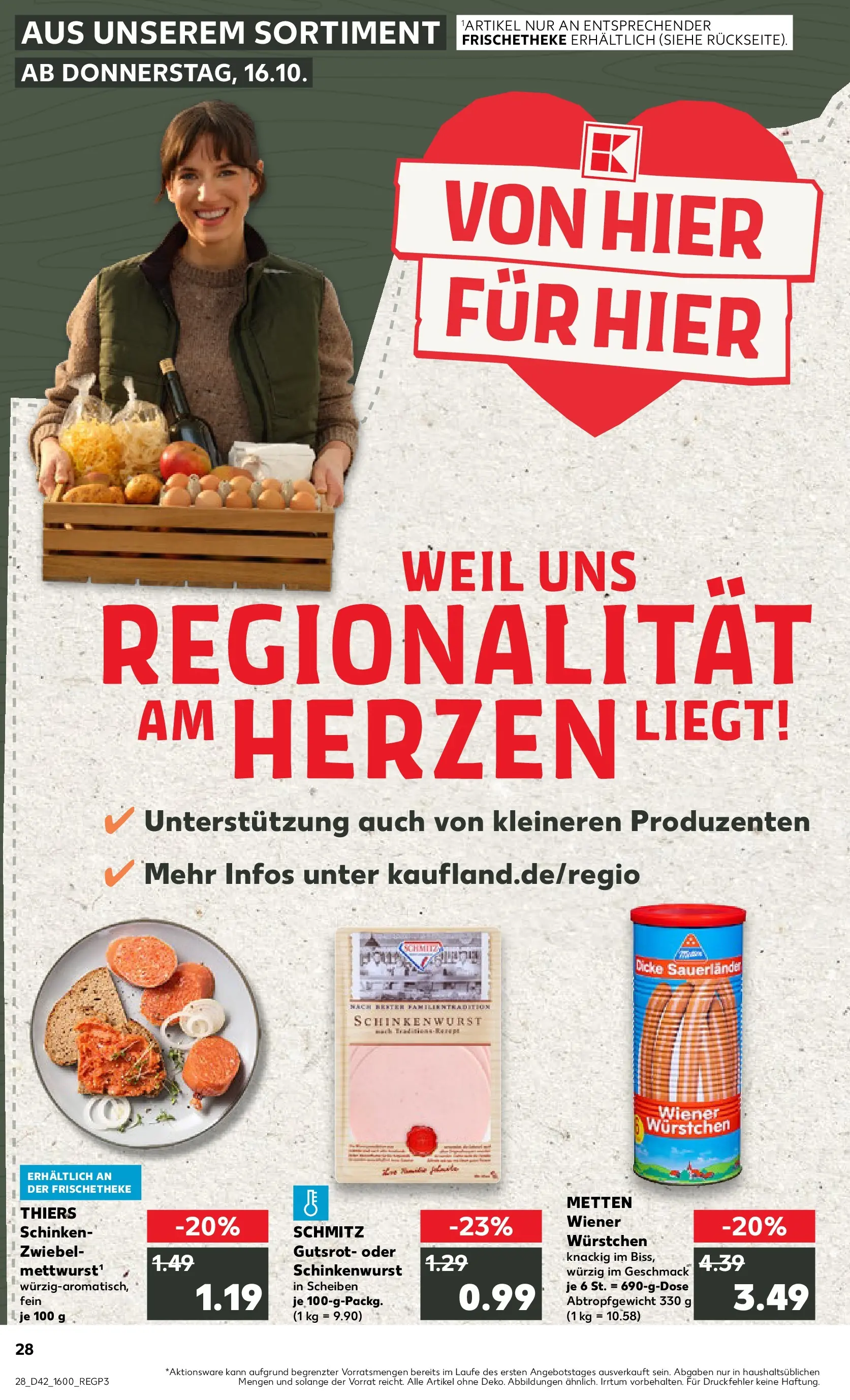 Prospekt Kaufland ab 15.10.2025 » Angebote und Werbung Online | Seite: 28 | Produkte: Wiener wurstchen, Schinken Prospekt Kaufland ab 15.10.2025 » Angebote Online zum Blättern | Seite: 28 | Produkte: Wiener wurstchen, Schinken