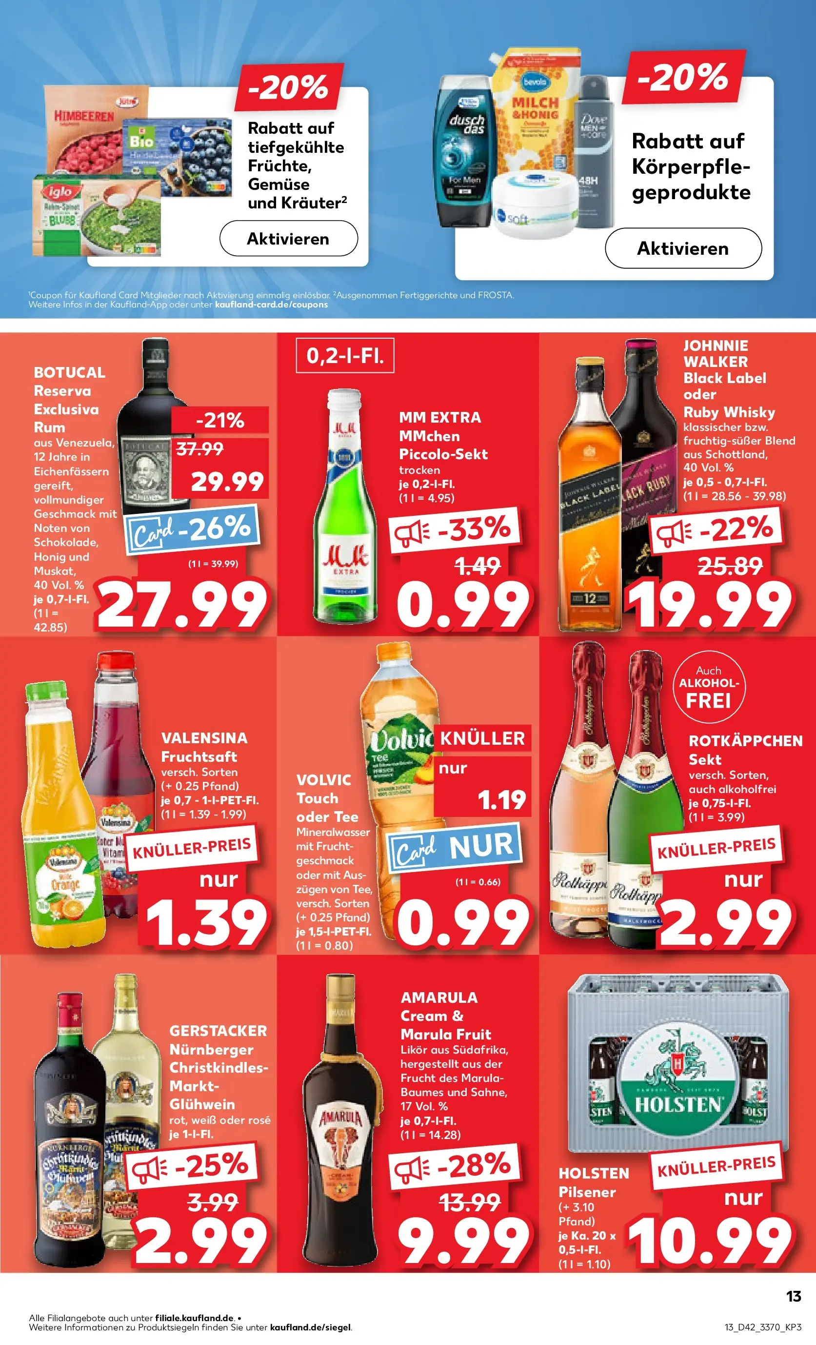 Prospekt Kaufland ab 15.10.2025 » Angebote und Werbung Online | Seite: 13 | Produkte: Milch, Mineralwasser, Rotkäppchen, Johnnie walker Prospekt Kaufland ab 15.10.2025 » Angebote Online zum Blättern | Seite: 13 | Produkte: Milch, Mineralwasser, Rotkäppchen, Johnnie walker