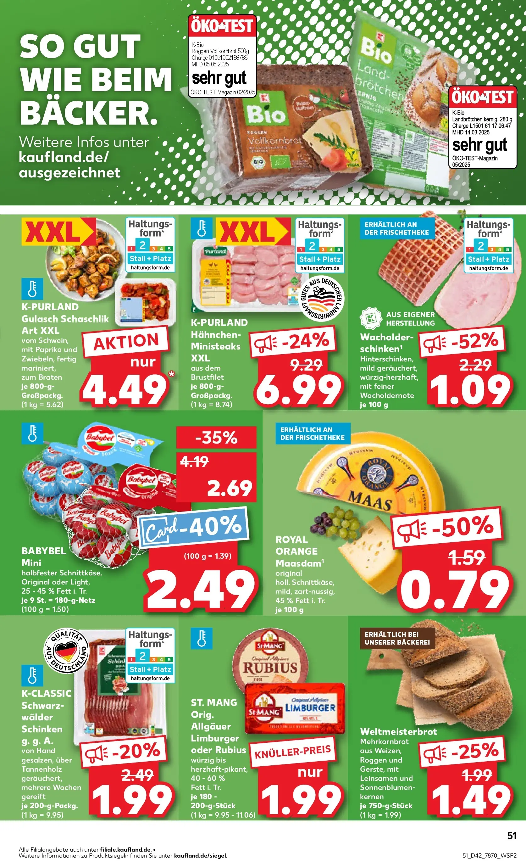 Prospekt Kaufland ab 15.10.2025 » Angebote und Werbung Online | Seite: 51 | Produkte: Hahnchen, Bäckerei, Paprika, Gulasch Prospekt Kaufland ab 15.10.2025 » Angebote Online zum Blättern | Seite: 51 | Produkte: Hahnchen, Bäckerei, Paprika, Gulasch