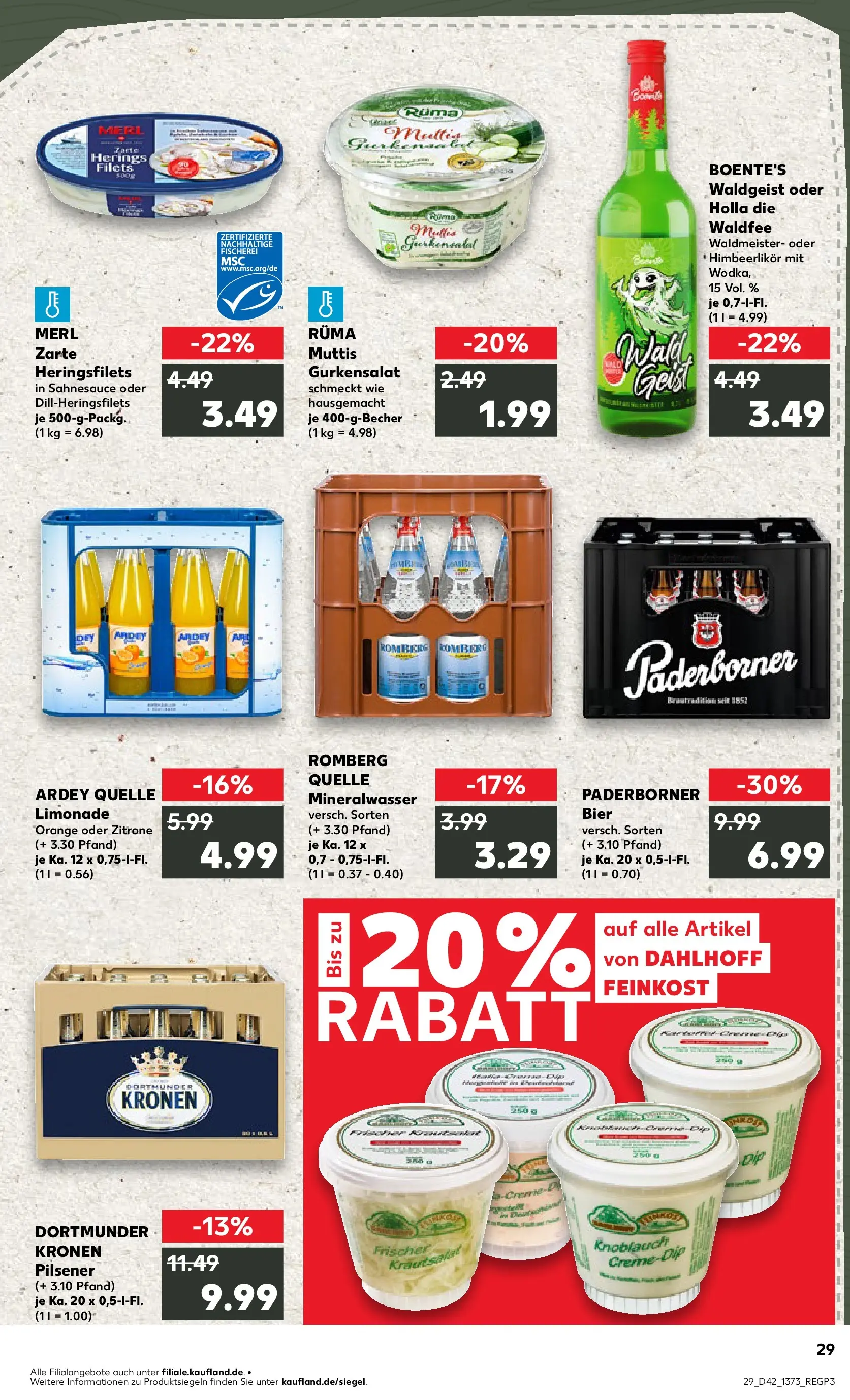 Prospekt Kaufland ab 15.10.2025 » Angebote und Werbung Online | Seite: 29 | Produkte: Bier, Limonade, Mineralwasser, Knoblauch Prospekt Kaufland ab 15.10.2025 » Angebote Online zum Blättern | Seite: 29 | Produkte: Bier, Limonade, Mineralwasser, Knoblauch