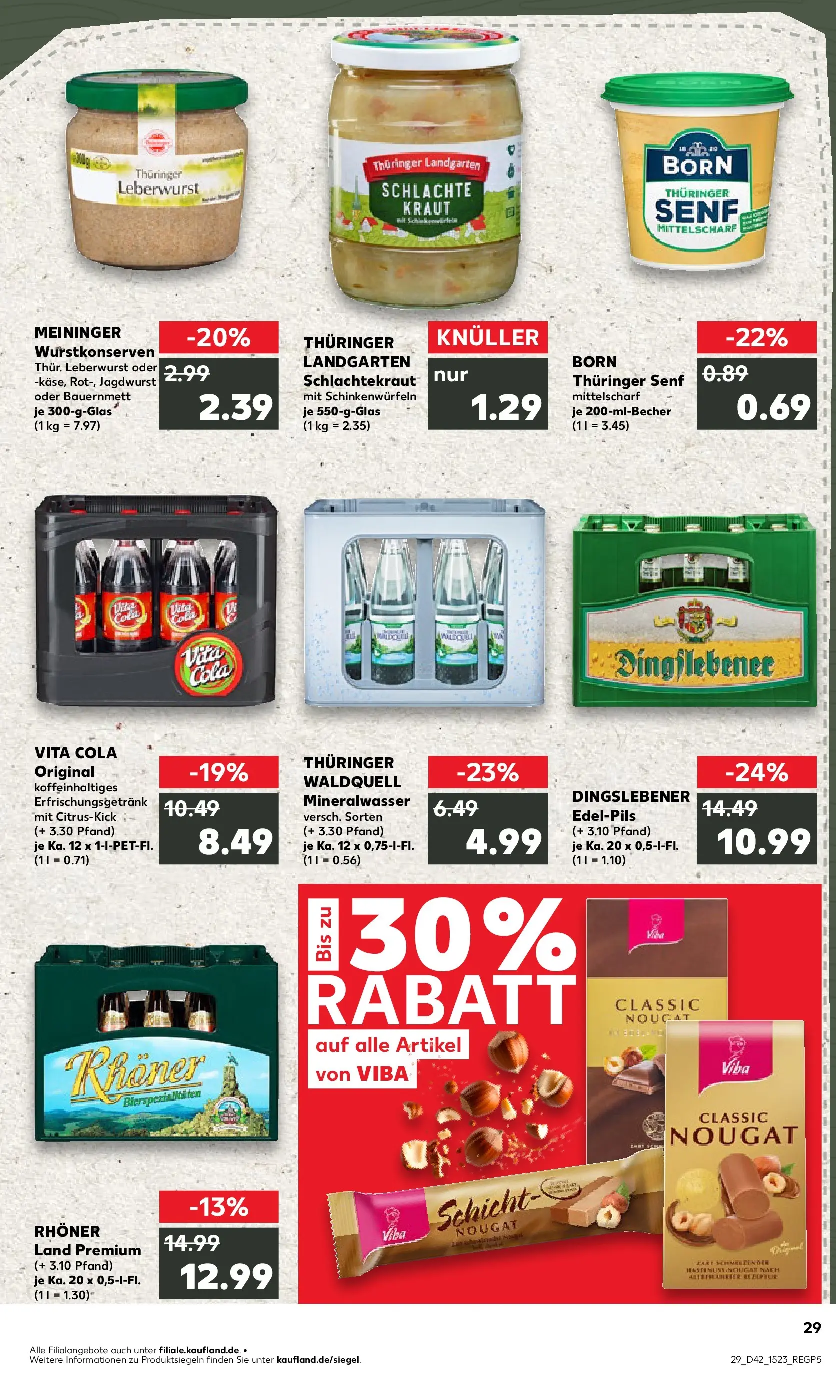 Prospekt Kaufland ab 15.10.2025 » Angebote und Werbung Online | Seite: 29 | Produkte: Cola, Mineralwasser, Vita cola, Kraut Prospekt Kaufland ab 15.10.2025 » Angebote Online zum Blättern | Seite: 29 | Produkte: Cola, Mineralwasser, Vita cola, Kraut