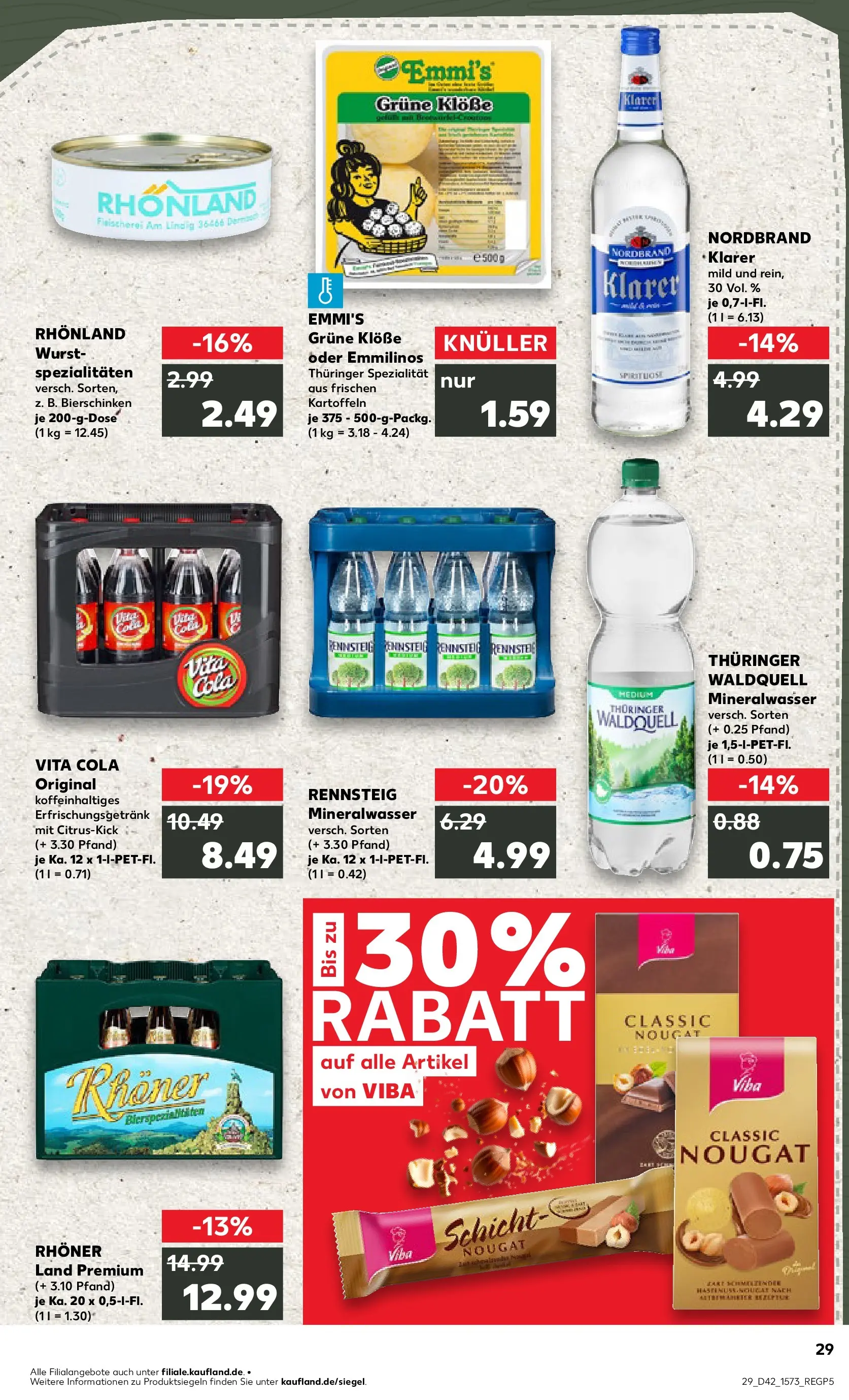 Prospekt Kaufland ab 15.10.2025 » Angebote und Werbung Online | Seite: 29 | Produkte: Cola, Kartoffeln, Wurst, Vita cola Prospekt Kaufland ab 15.10.2025 » Angebote Online zum Blättern | Seite: 29 | Produkte: Cola, Kartoffeln, Wurst, Vita cola
