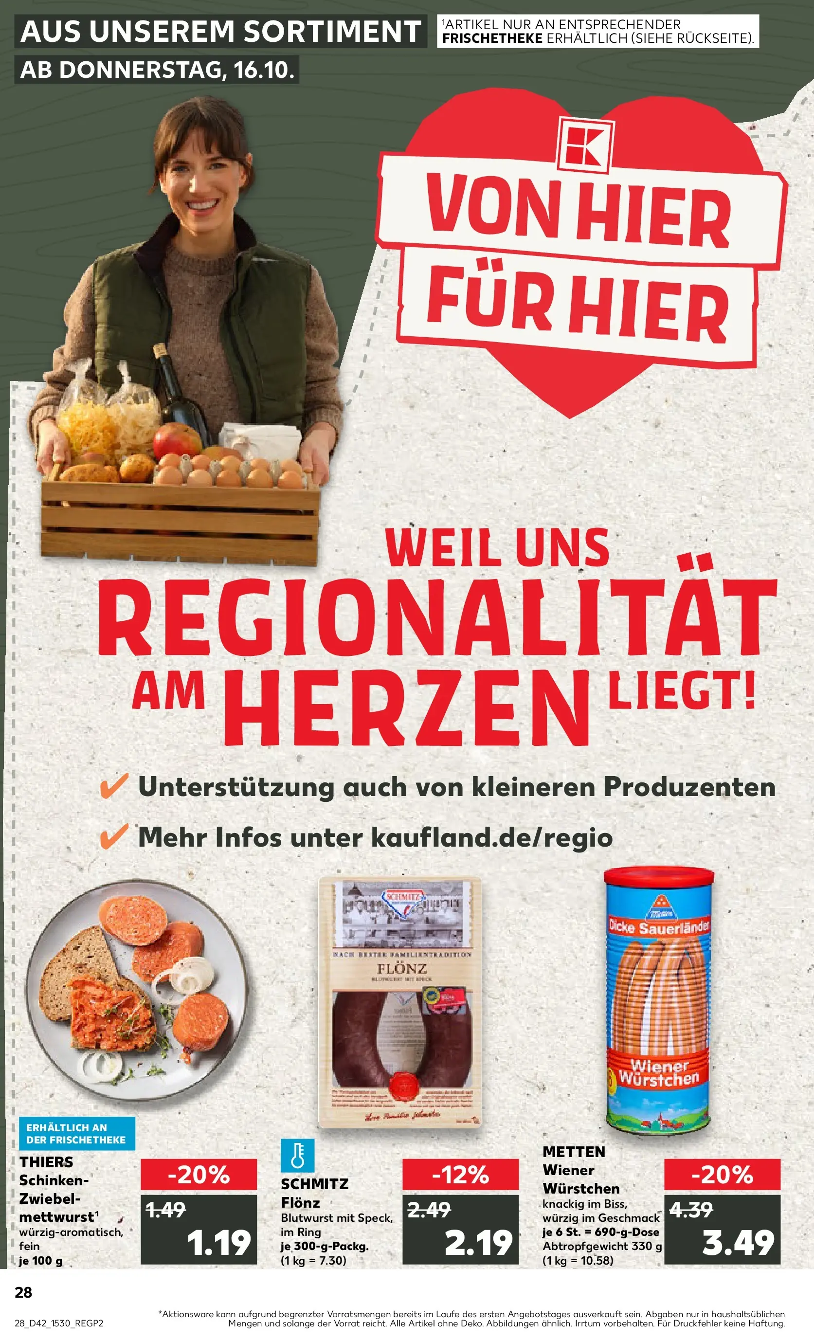 Prospekt Kaufland ab 15.10.2025 » Angebote und Werbung Online | Seite: 28 | Produkte: Wiener wurstchen, Schinken Prospekt Kaufland ab 15.10.2025 » Angebote Online zum Blättern | Seite: 28 | Produkte: Wiener wurstchen, Schinken