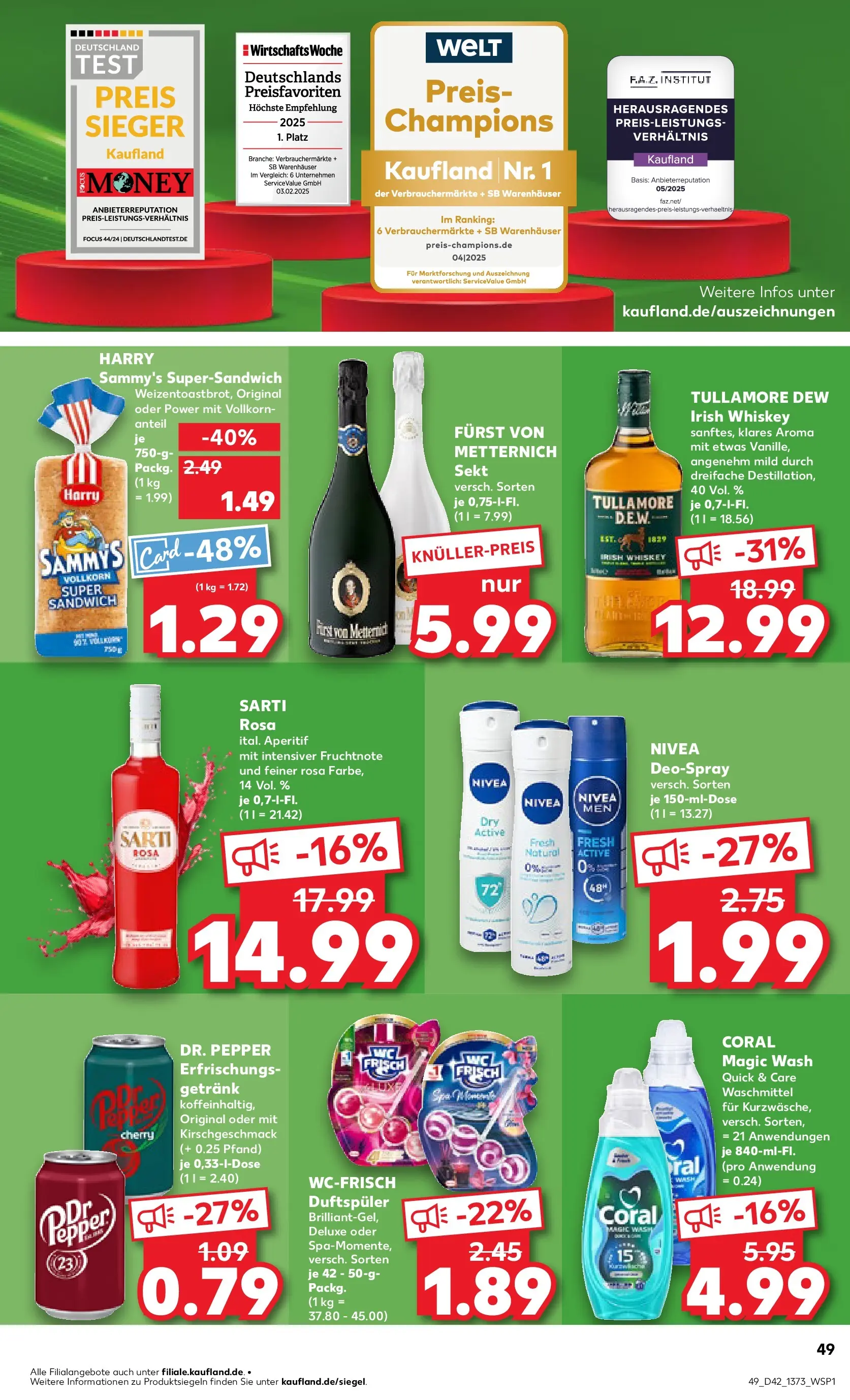 Prospekt Kaufland ab 15.10.2025 » Angebote und Werbung Online | Seite: 49 | Produkte: Sekt, Waschmittel, Deospray, Whiskey Prospekt Kaufland ab 15.10.2025 » Angebote Online zum Blättern | Seite: 49 | Produkte: Sekt, Waschmittel, Deospray, Whiskey