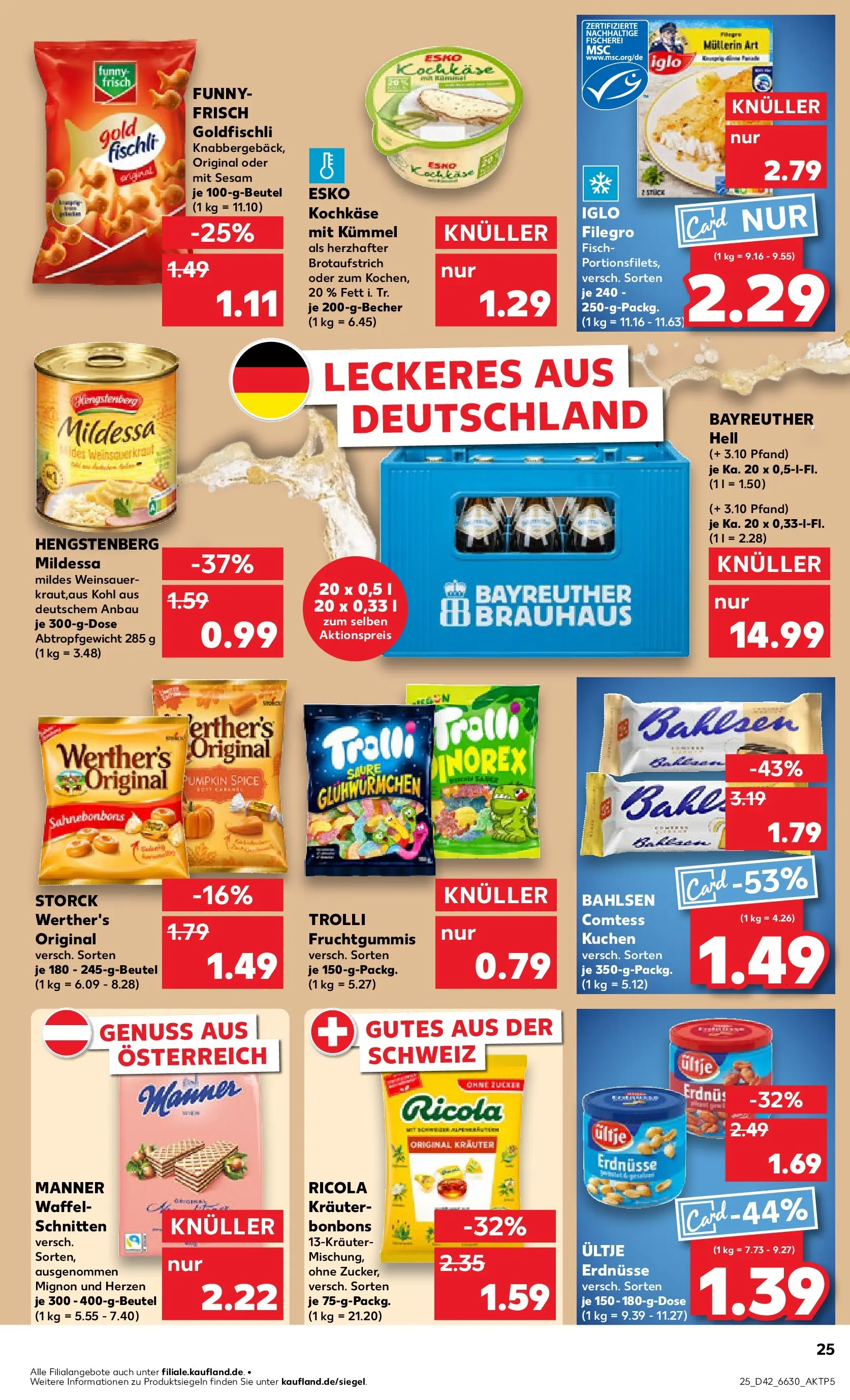 Prospekt Kaufland ab 15.10.2025 » Angebote und Werbung Online | Seite: 25 | Produkte: Iglo, Funny frisch, Zucker, Kuchen Prospekt Kaufland ab 15.10.2025 » Angebote Online zum Blättern | Seite: 25 | Produkte: Iglo, Funny frisch, Zucker, Kuchen