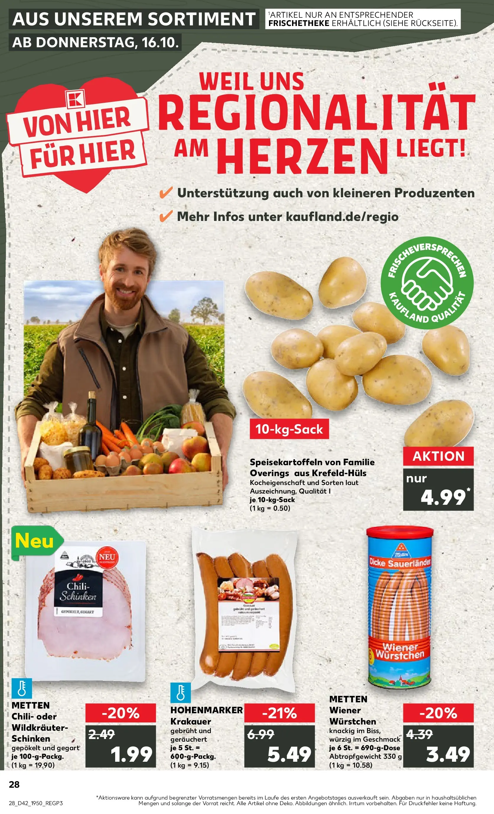 Prospekt Kaufland ab 15.10.2025 » Angebote und Werbung Online | Seite: 28 | Produkte: Wiener wurstchen, Chili, Schinken Prospekt Kaufland ab 15.10.2025 » Angebote Online zum Blättern | Seite: 28 | Produkte: Wiener wurstchen, Chili, Schinken