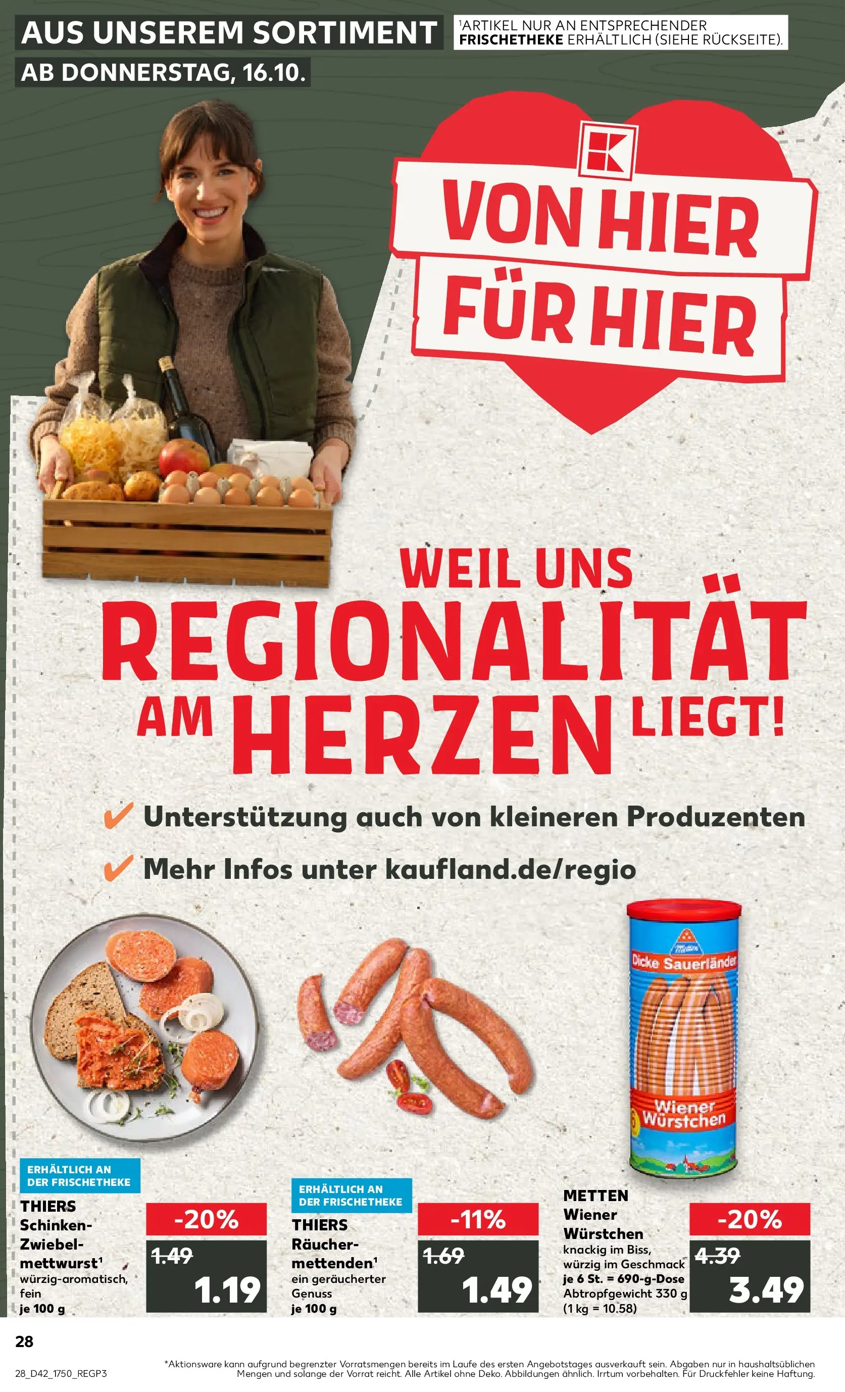 Prospekt Kaufland ab 15.10.2025 » Angebote und Werbung Online | Seite: 28 | Produkte: Wiener wurstchen, Schinken Prospekt Kaufland ab 15.10.2025 » Angebote Online zum Blättern | Seite: 28 | Produkte: Wiener wurstchen, Schinken