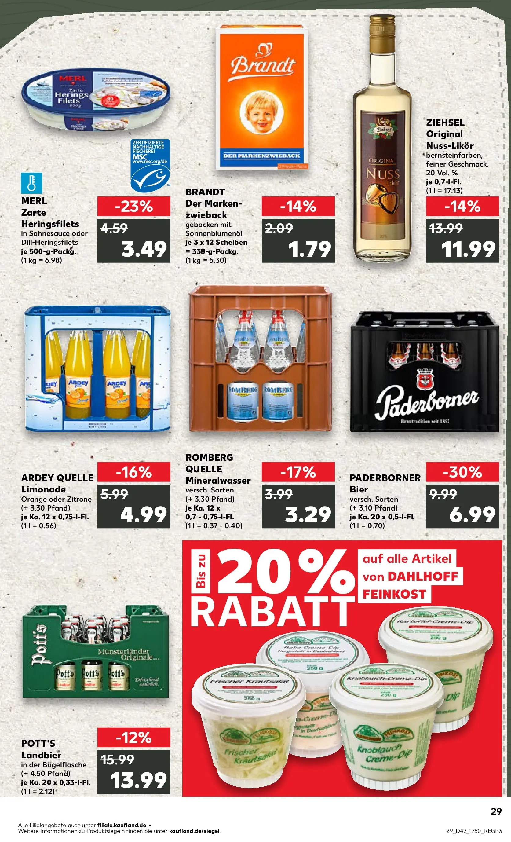 Prospekt Kaufland ab 15.10.2025 » Angebote und Werbung Online | Seite: 29 | Produkte: Bier, Limonade, Mineralwasser, Knoblauch Prospekt Kaufland ab 15.10.2025 » Angebote Online zum Blättern | Seite: 29 | Produkte: Bier, Limonade, Mineralwasser, Knoblauch