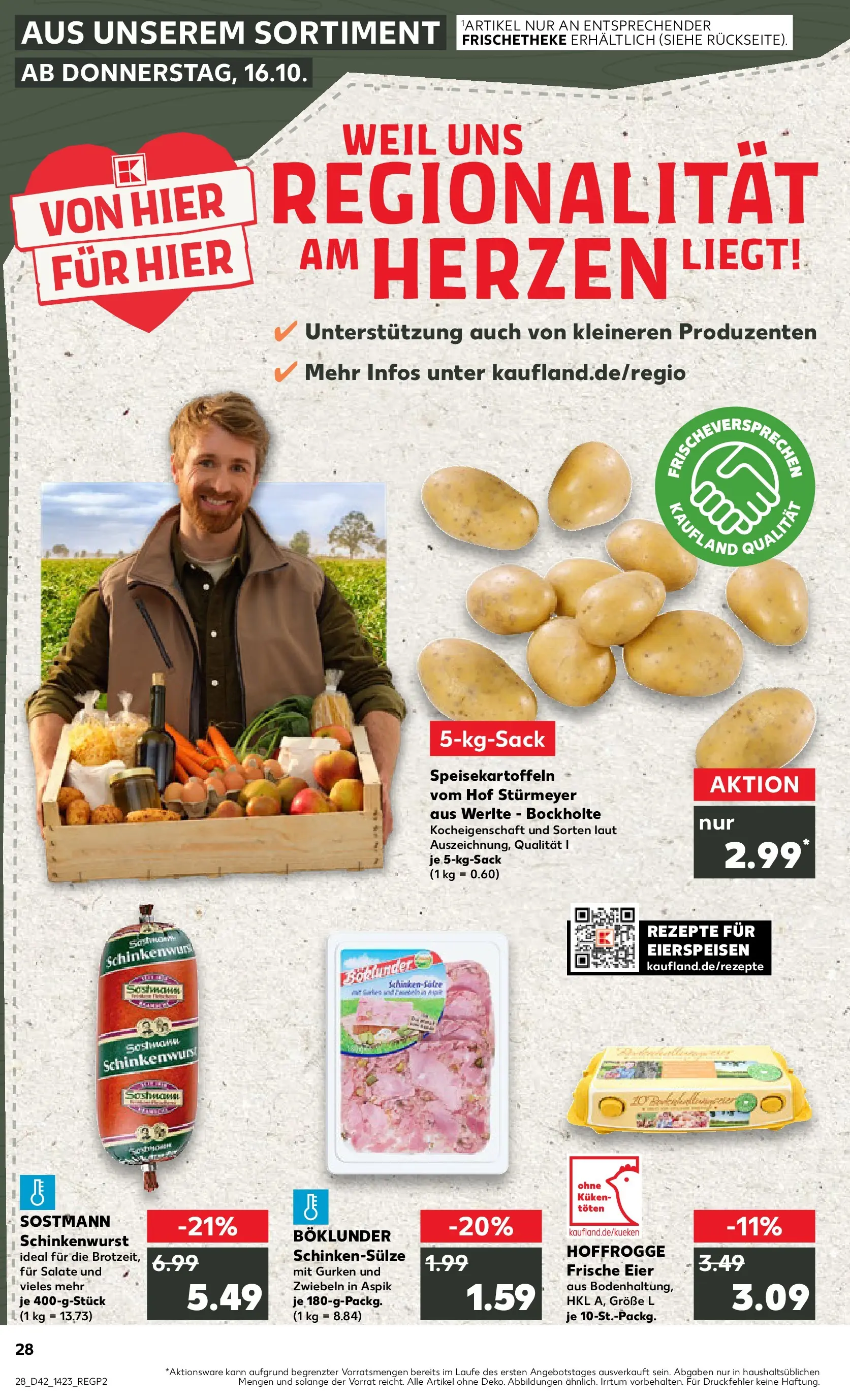 Prospekt Kaufland ab 15.10.2025 » Angebote Online zum Blättern | Seite: 28 | Produkte: Eier, Zwiebeln, Gurken